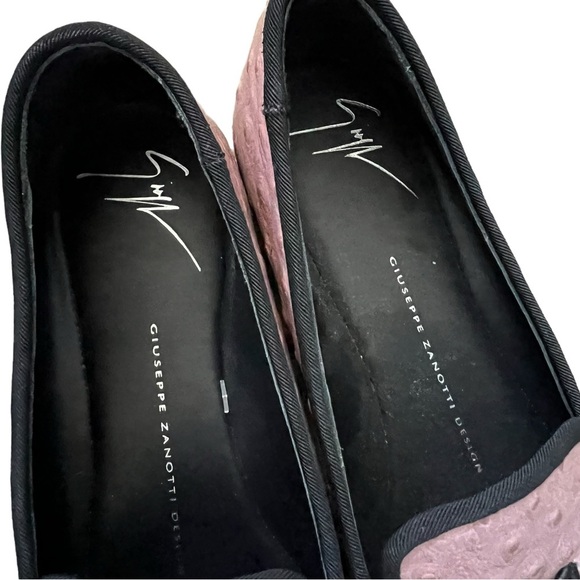Giuseppe Zanotti Ostrich Textured Leather Slip On Loafer Mauve Sz US 6/ EU36 - Picture 9 of 15